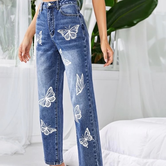 SHEIN Jeans | Butterfly Jeans | Poshmark